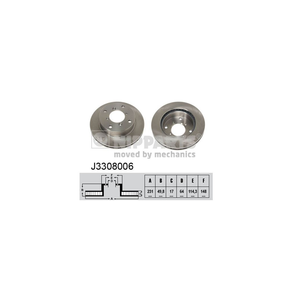 Гальмівний диск Nipparts J3308006 - зображення 1