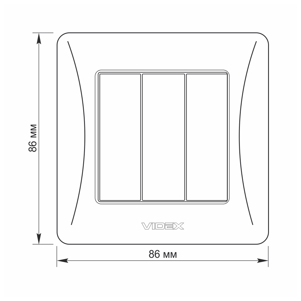 Вимикач Videx BINERA 3кл срібний шовк (VF-BNSW3-SS) - зображення 5