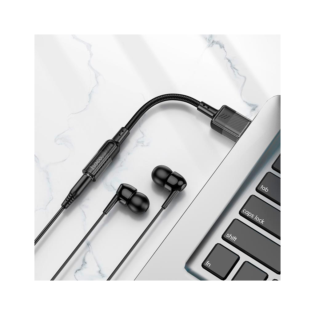 Звукова плата HOCO LS37 Spirit transparent USB to 3.5mm Black (6942007612562) - picture 6