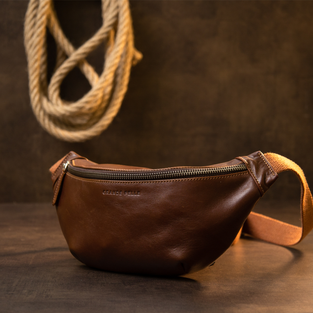 Сумка Grande Pelle Поясна Руда (11315) - зображення 8