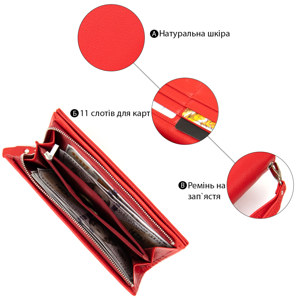 Гаманець ST Leather Червоний (19372) - зображення 4