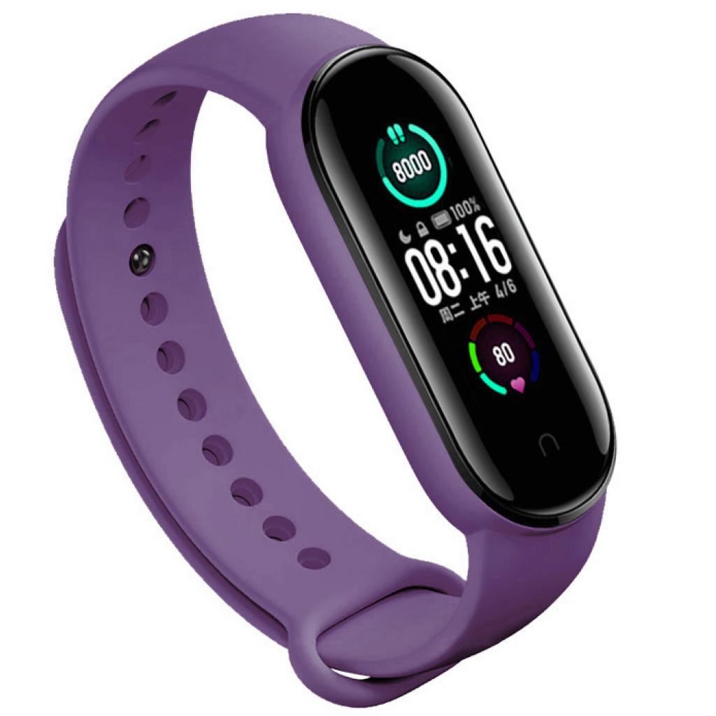 Ремінець до фітнес браслета BeCover Silicone для Xiaomi Mi Smart Band 5 Purple (705070) - зображення 1