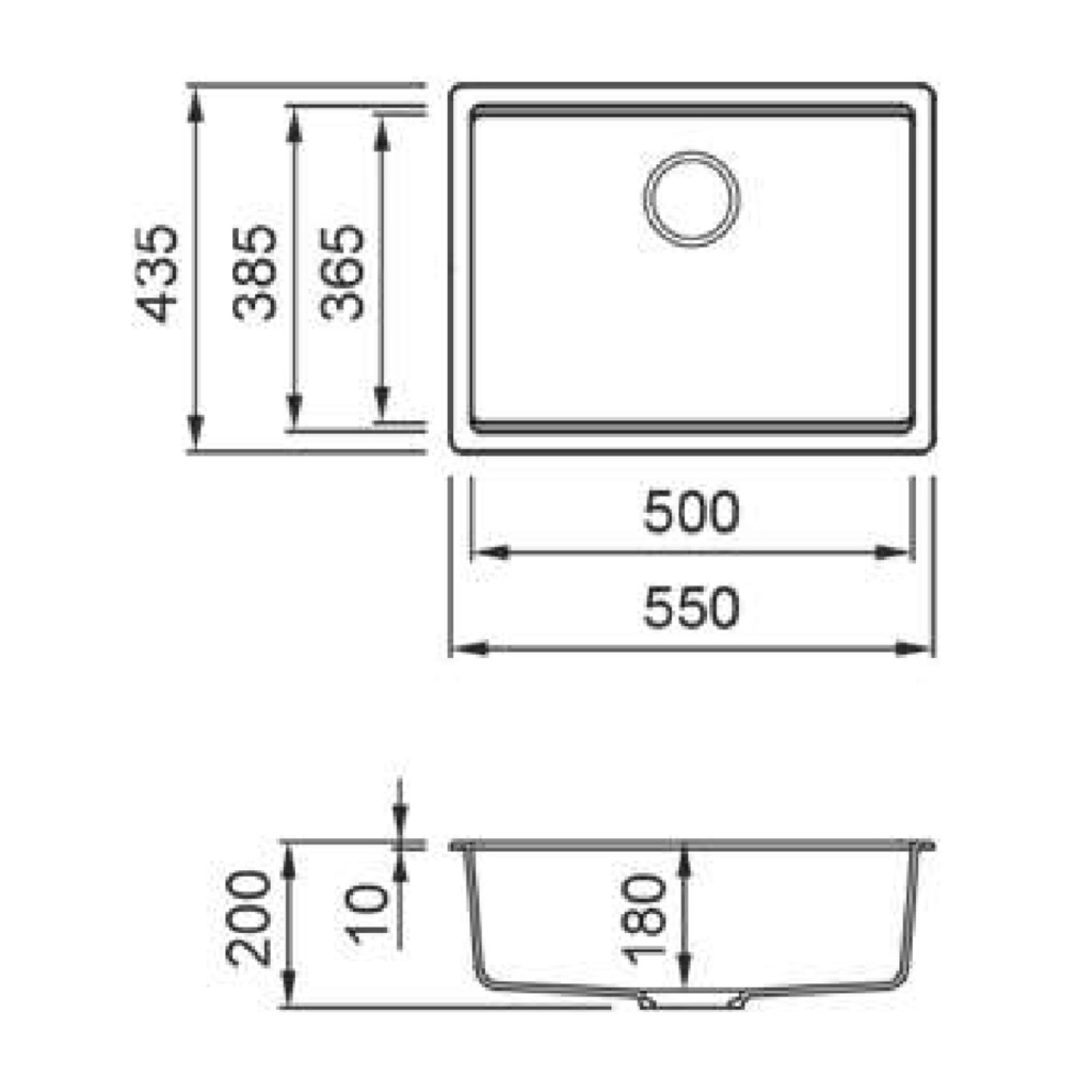 Мийка кухонна Elleci TIME 105 under top Nero 40 - зображення 2