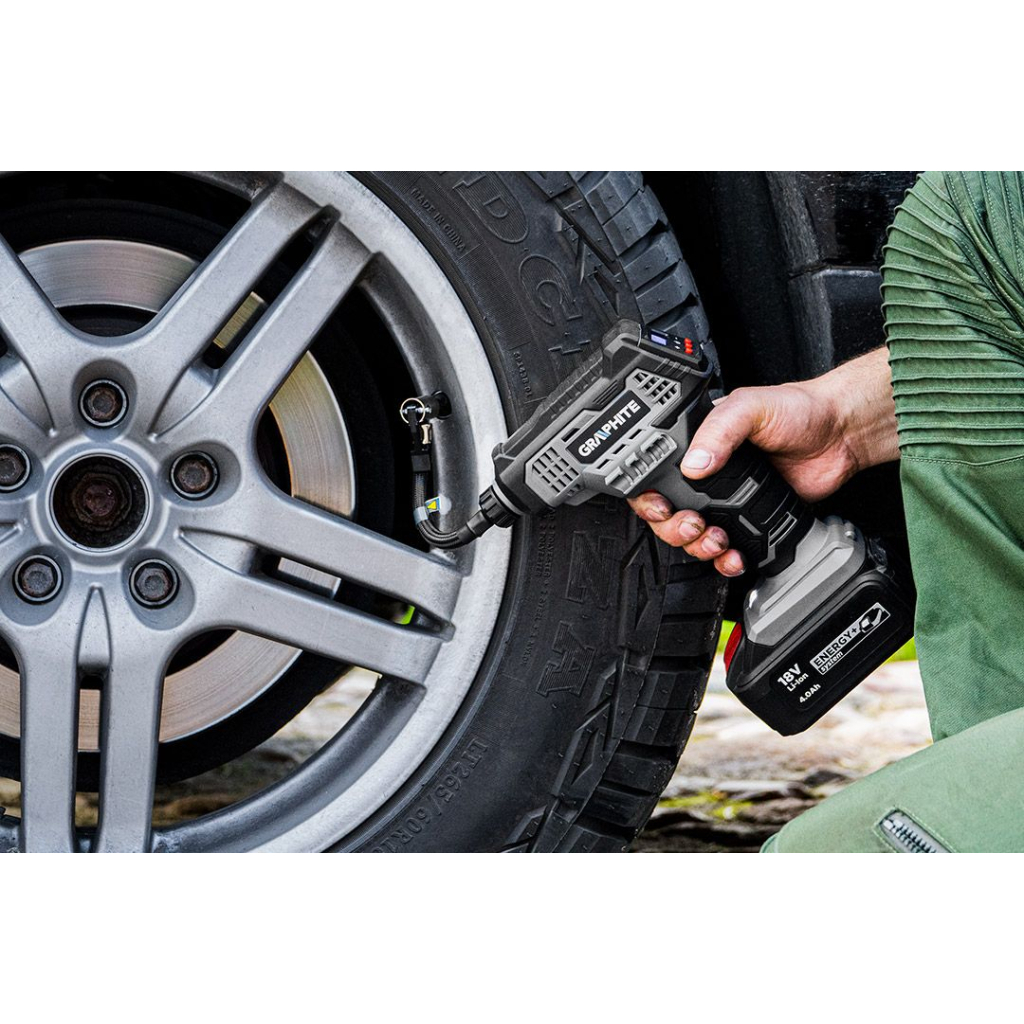 Автомобільний компресор Graphite Energy+ 18V, 7бар (без АКБ та ЗП) (58G041) - зображення 4