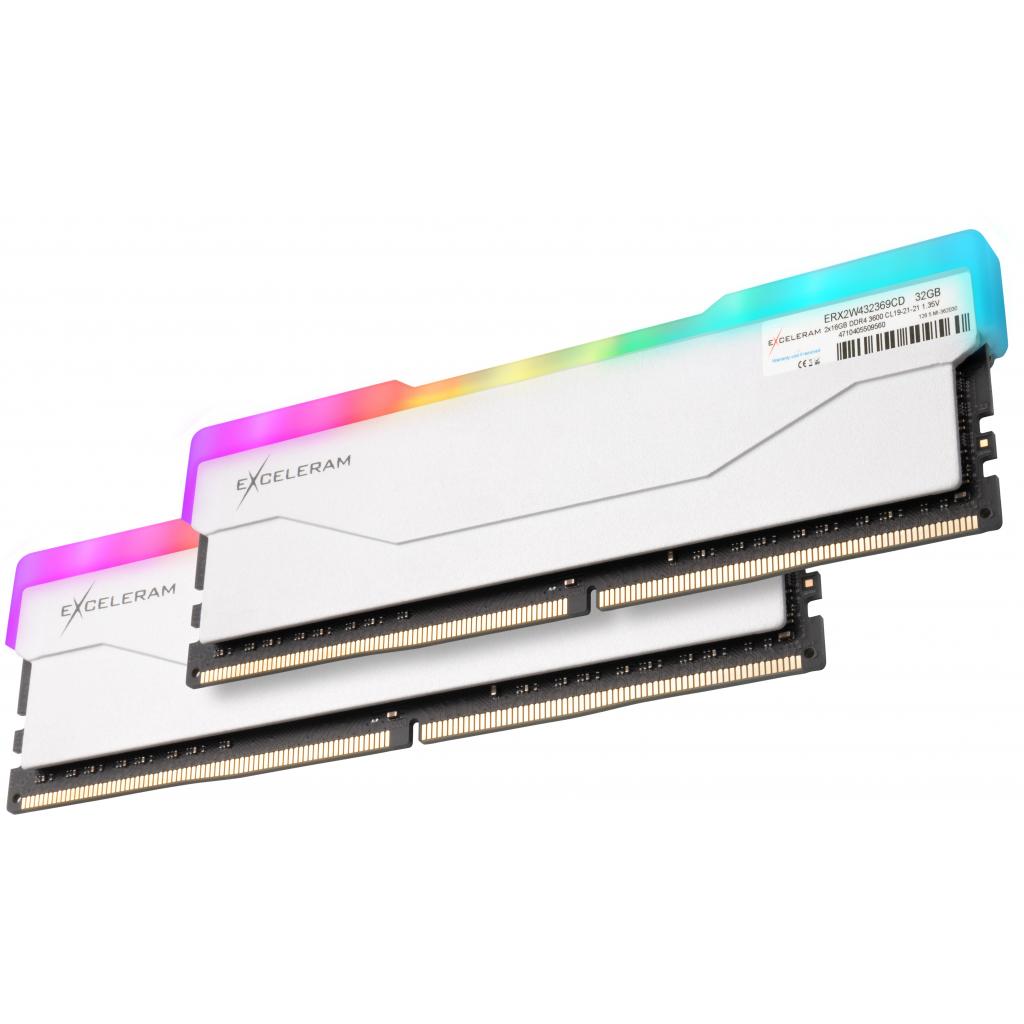 Модуль пам'яті для комп'ютера DDR4 32GB (2x16GB) 3600 MHz RGB X2 Series White eXceleram (ERX2W432369CD) - зображення 2