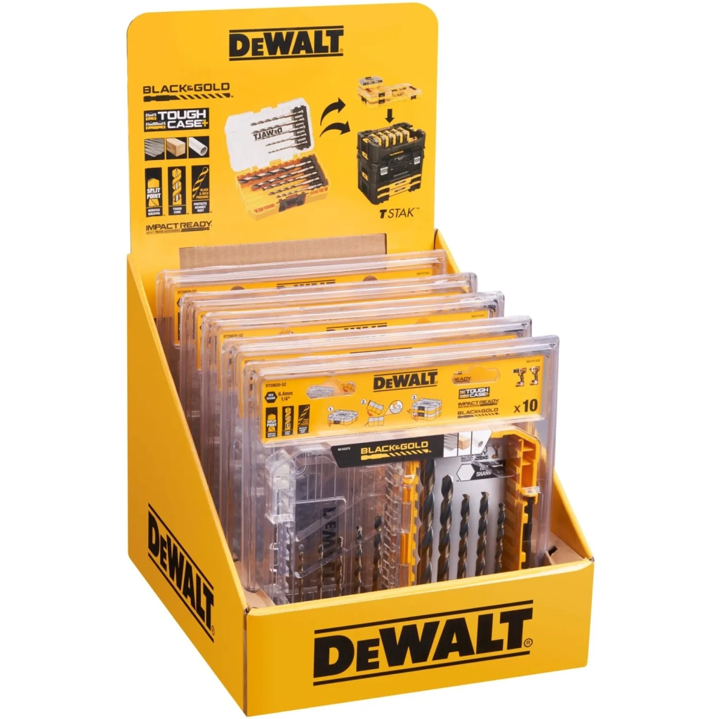 Набір свердл DeWALT по металу EXTREME Black & Gold, HSS-G, 10 шт, tough case (DT20620) - зображення 2