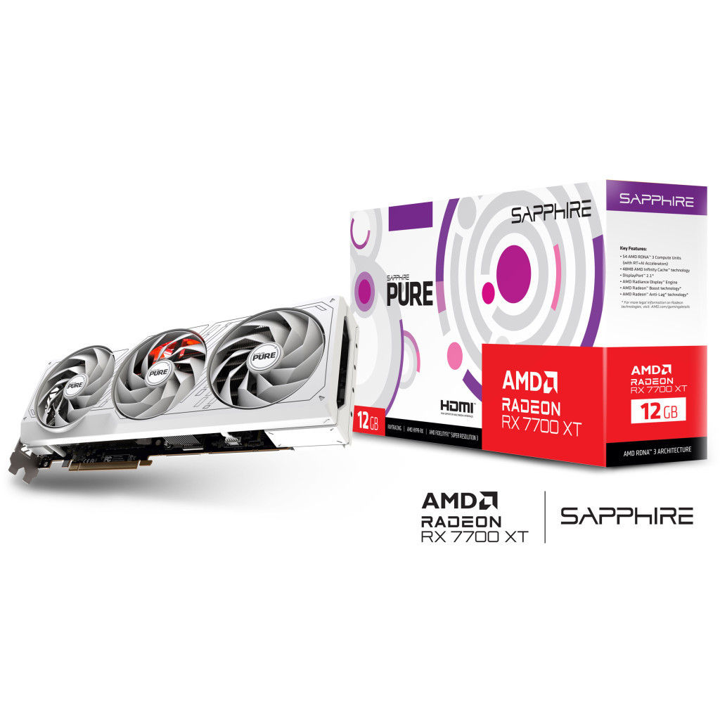 Відеокарта Sapphire Radeon RX 7700 XT 12GB PURE (11335-03-20G) - зображення 6