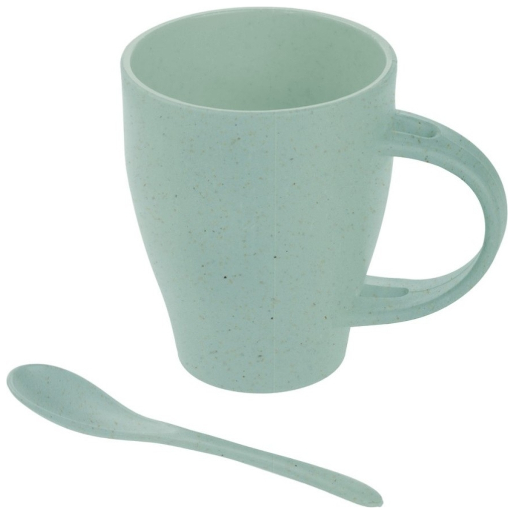 Чашка Voyager бамбукова 300 мл з ложкою зелена(V0847-10) - зображення 1