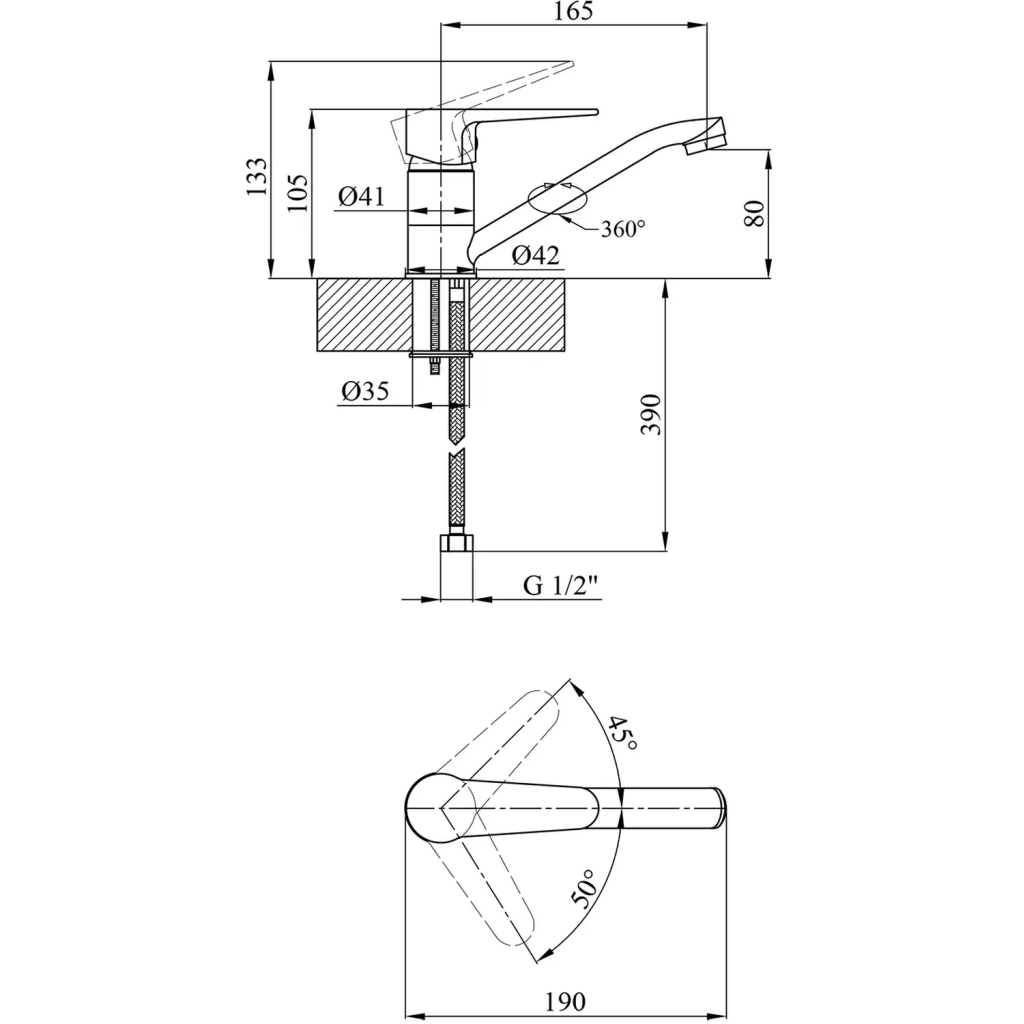 Змішувач Kroner Elbe-C012 (CV023576) - изображение 7
