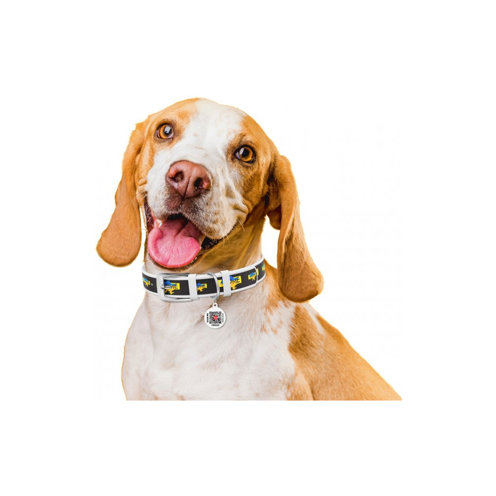 Нашийник для тварин WAUDOG Design з QR паспортом "Дім" XXS Ш 12 мм Д 18-24 см (білий) (3601-0230-15) - зображення 3