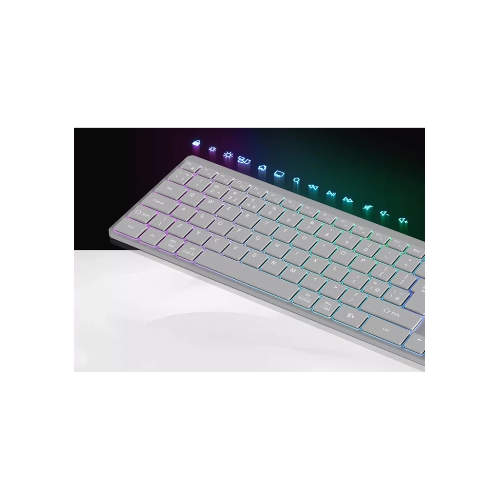 Клавіатура Canyon HKB-W11 Slim Dual Mode Wireless/Bluetooth RGB UA Grey (CNS-HBTK11G) - зображення 5
