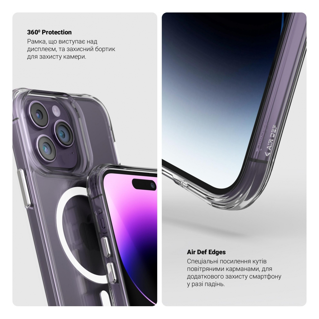 Чохол до мобільного телефона Armorstandart Clear Magsafe Apple iPhone 15 Pro Tansparent (ARM71051) - зображення 4