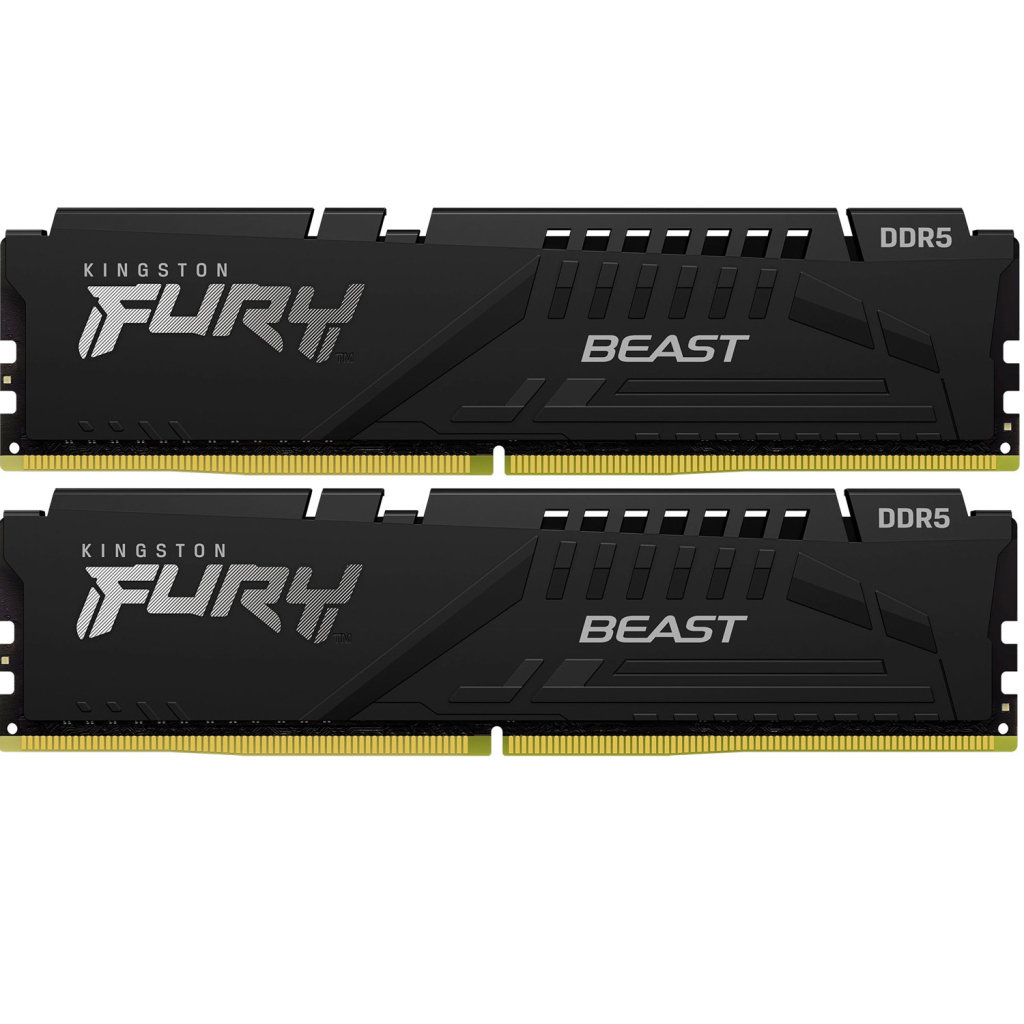 Модуль пам'яті для комп'ютера DDR5 16GB (2x8GB) 6000 MHz Beast Black XMP Kingston Fury (ex.HyperX) (KF560C30BBK2-16) - зображення 1