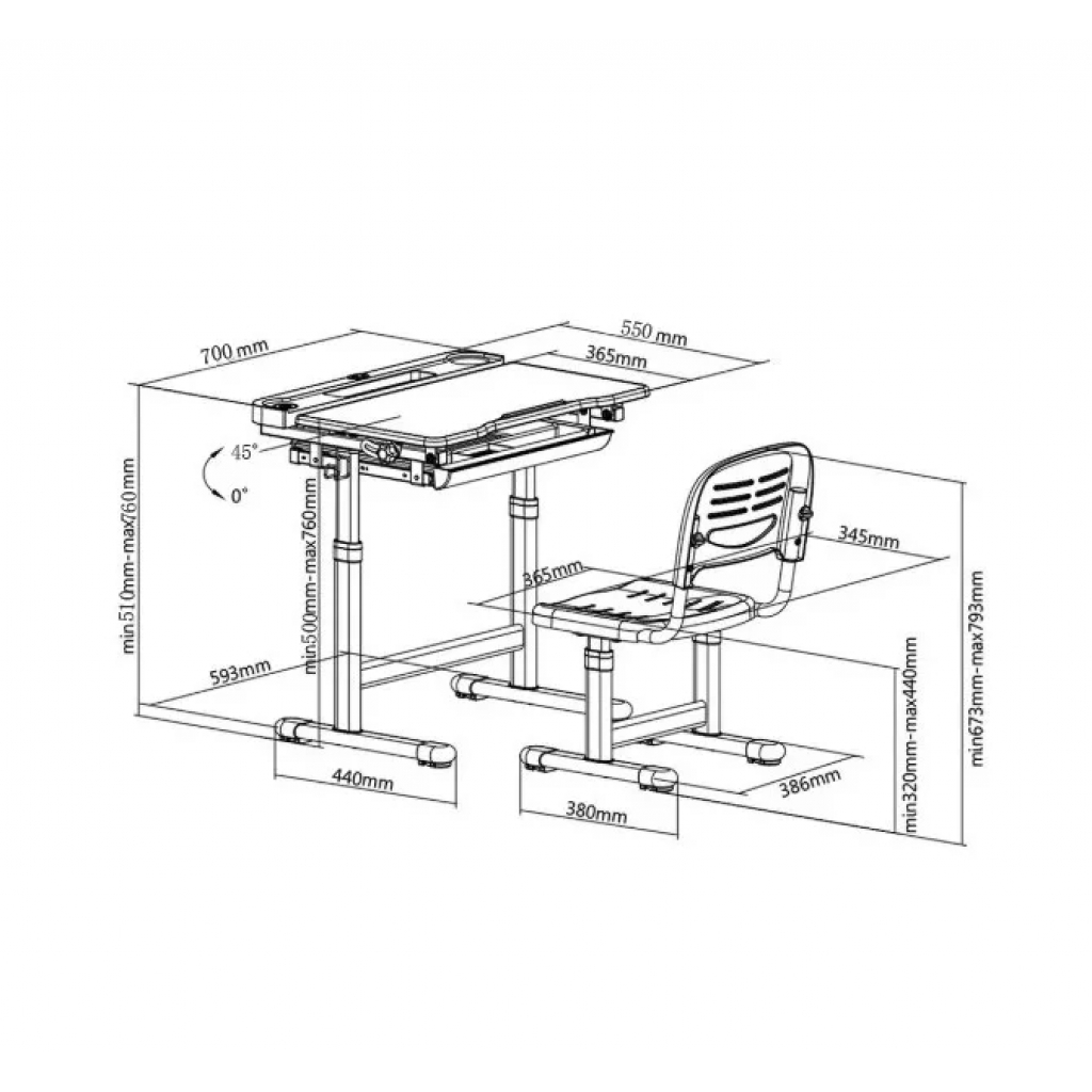 Парта зі стільцем Cubby Vanda Pink (221959) - изображение 9
