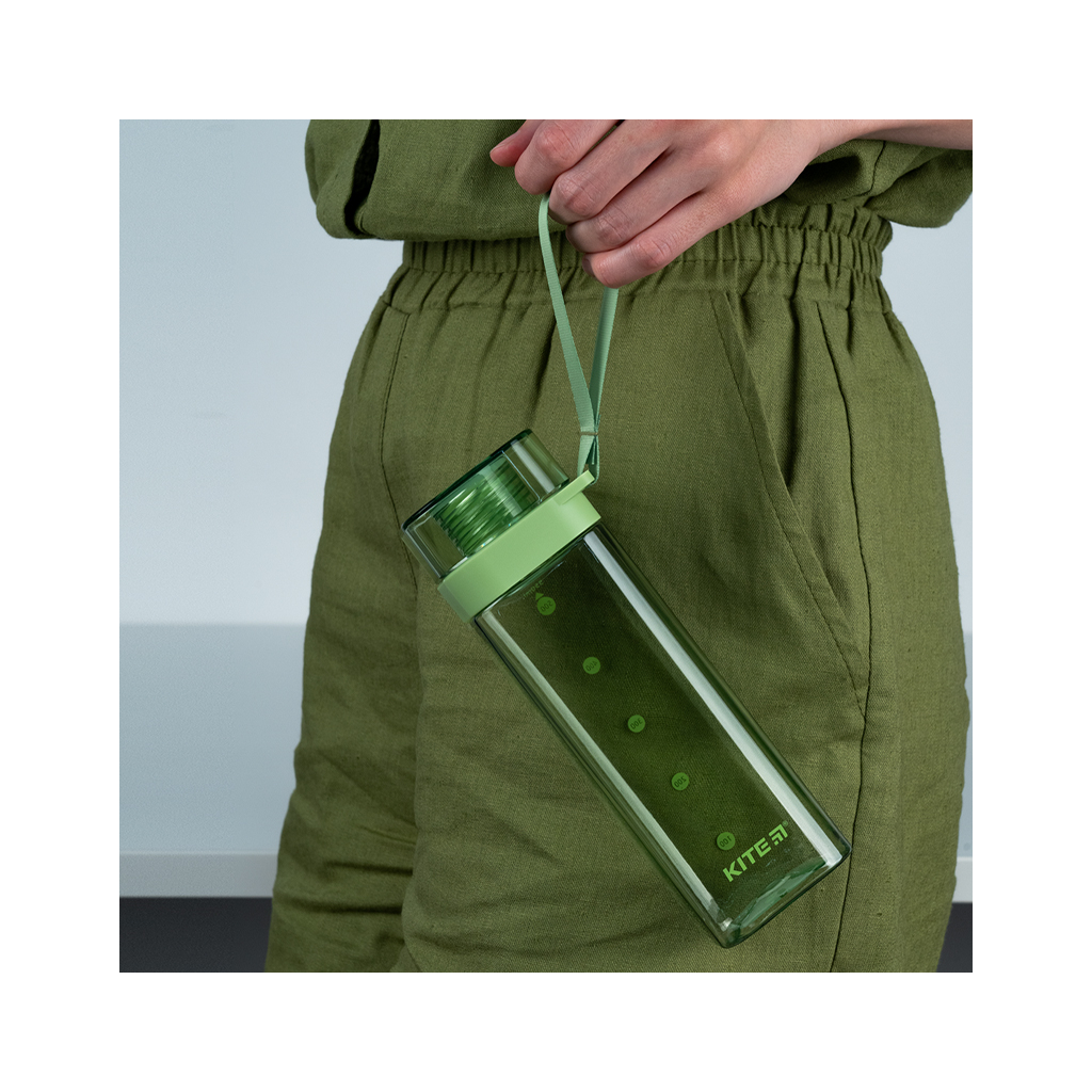 Поїльник-непроливайка Kite квадратна, 550 мл, зелена (K24-1209-2) - зображення 8