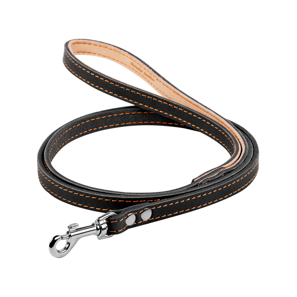Повідець для собак Collar одинарний з прошивкою Ш 12 мм Д 122 см чорний (04481) - зображення 1