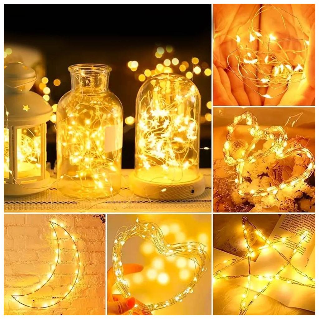 Гірлянда ColorWay Струна LED 100 10 м теплий колір 3 AA Battery (CW-G-100L10NB) - зображення 7