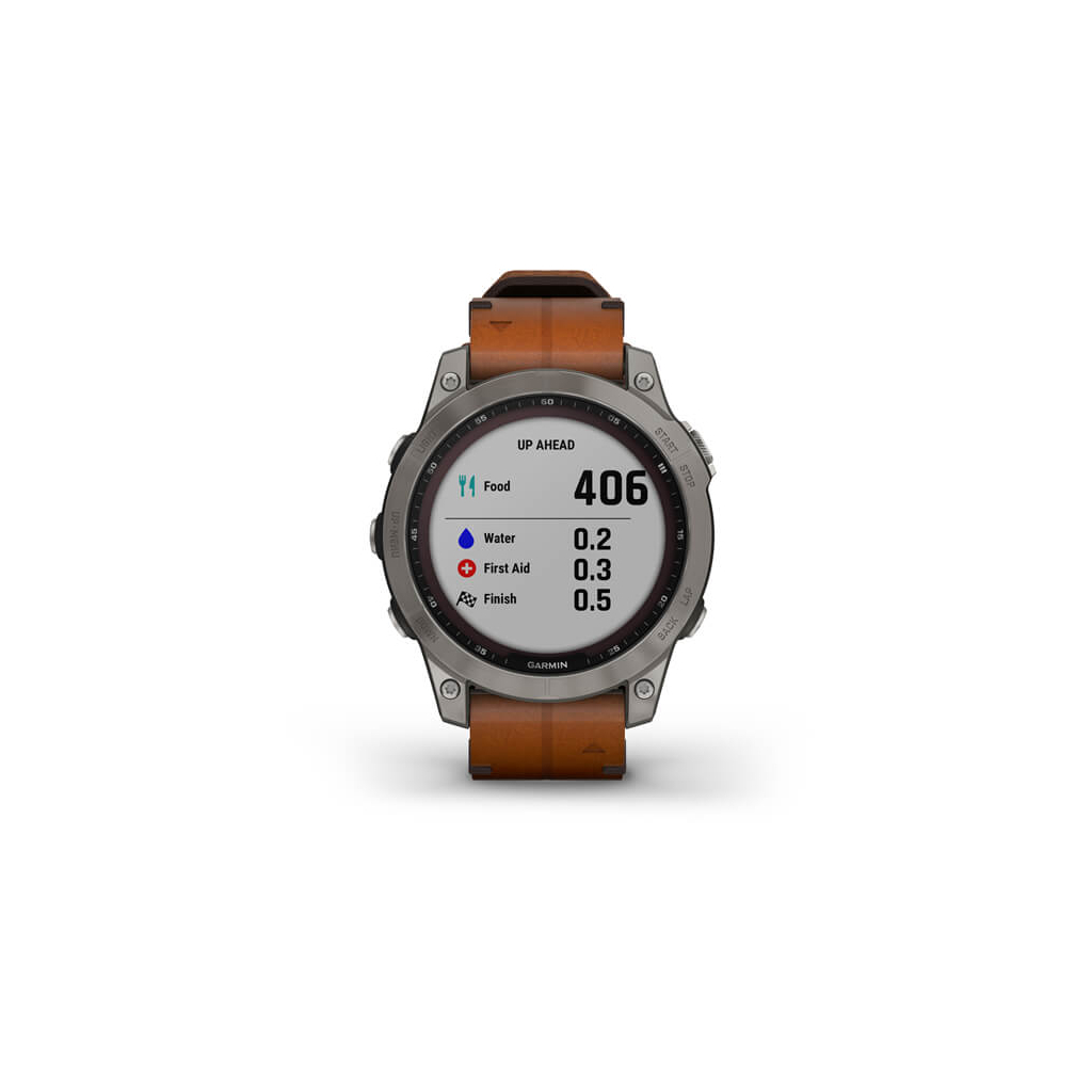 Смарт-годинник Garmin fenix 7 Sapph Solar Titanium w/ Chestnut Leather Band, GPS (010-02540-31) - зображення 7