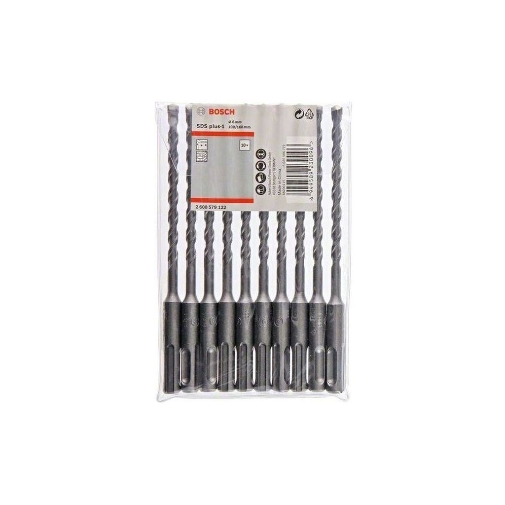 Бур Bosch по бетону SDS plus-1 6x100x160мм, 10шт (2.608.579.122) - зображення 1