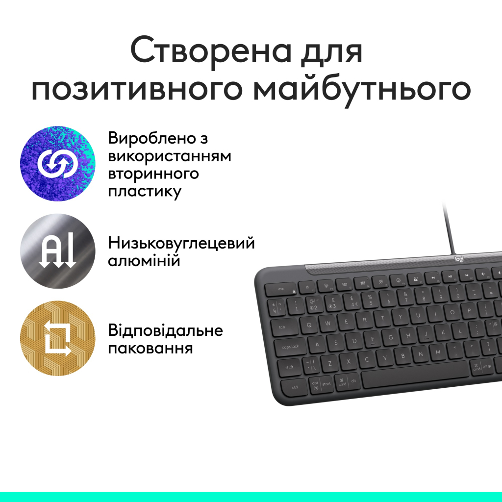 Клавіатура Logitech Signature Slim K620 for Business USB-C UA Graphite (920-013333) - зображення 7