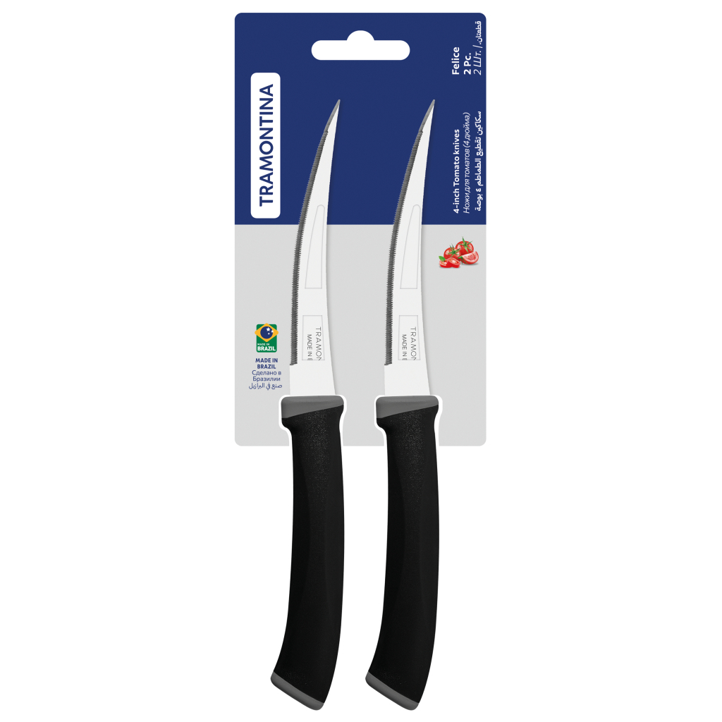 Набір ножів Tramontina Felice Black Tomato 102 мм 2 шт (23495/204) - зображення 3