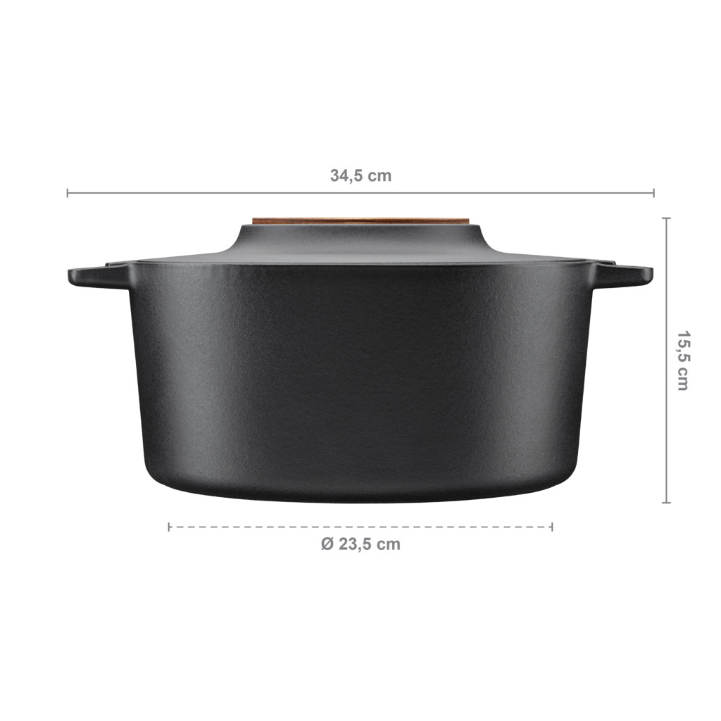 Каструля Fiskars Norden чавунна 6 л чорна (1026566) - зображення 5