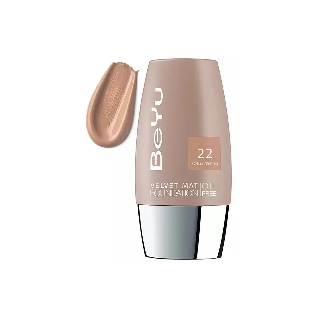 Тональний крем BeYu Velvet Mat Foundation 22 - Soft Silk (4033651385222) - изображение 2