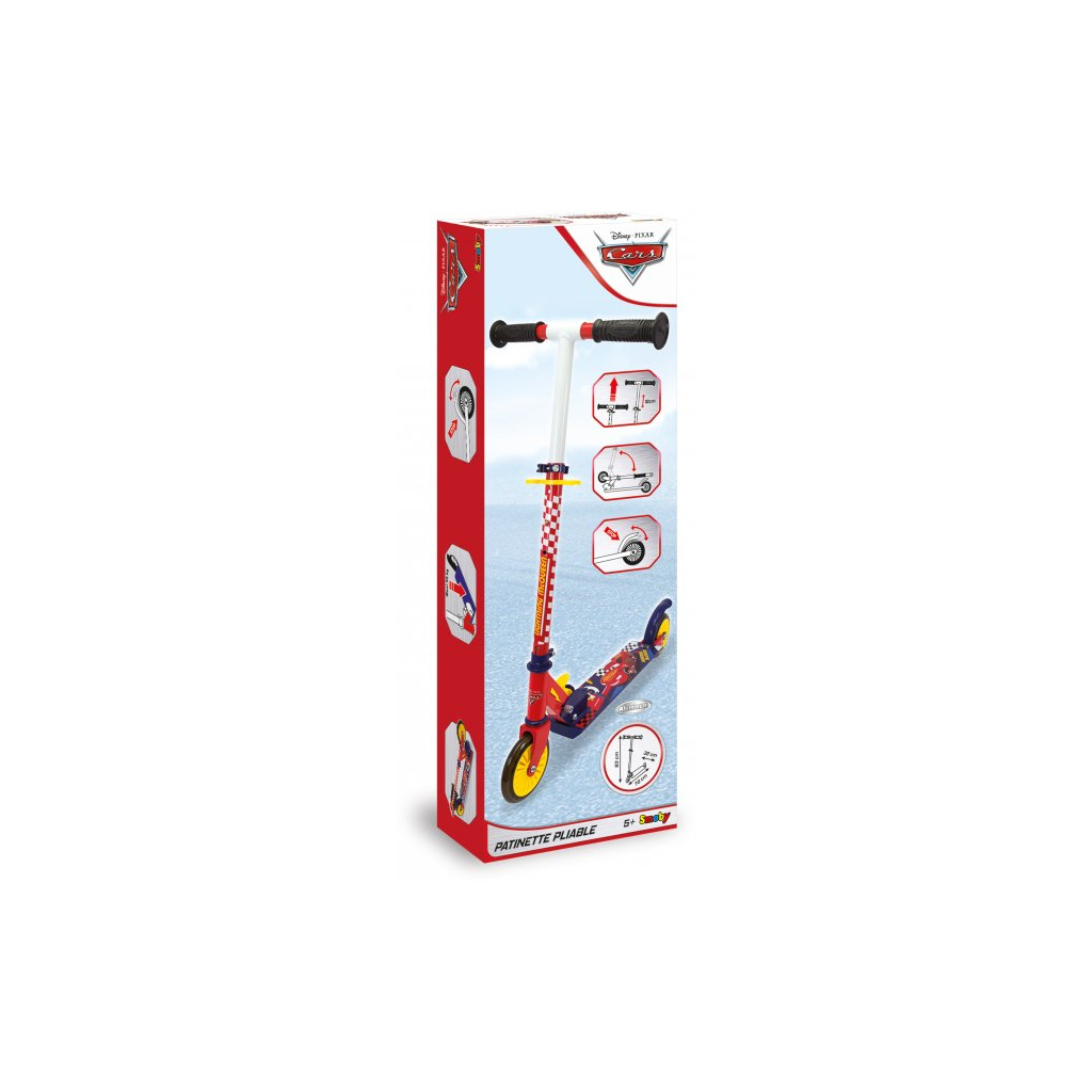 Самокат Smoby Toys Тачки розкладний з металевою рамою Двоколісний (750337) - зображення 5