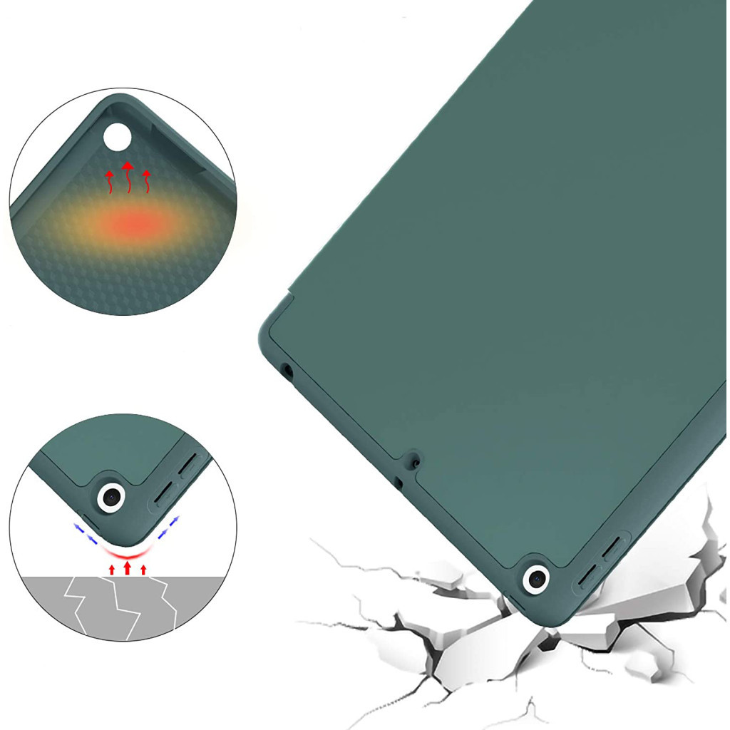 Чохол до планшета BeCover Tri Fold Soft TPU Silicone Apple iPad Air 4 10.9 2020/2021 Dark Green (706870) (706870) - зображення 5