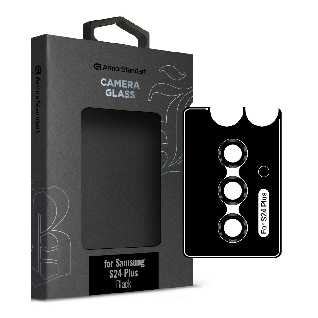 Скло захисне Armorstandart Camera glass Supreme Black Icon Samsung S24 Plus Black (ARM76611) - зображення 1