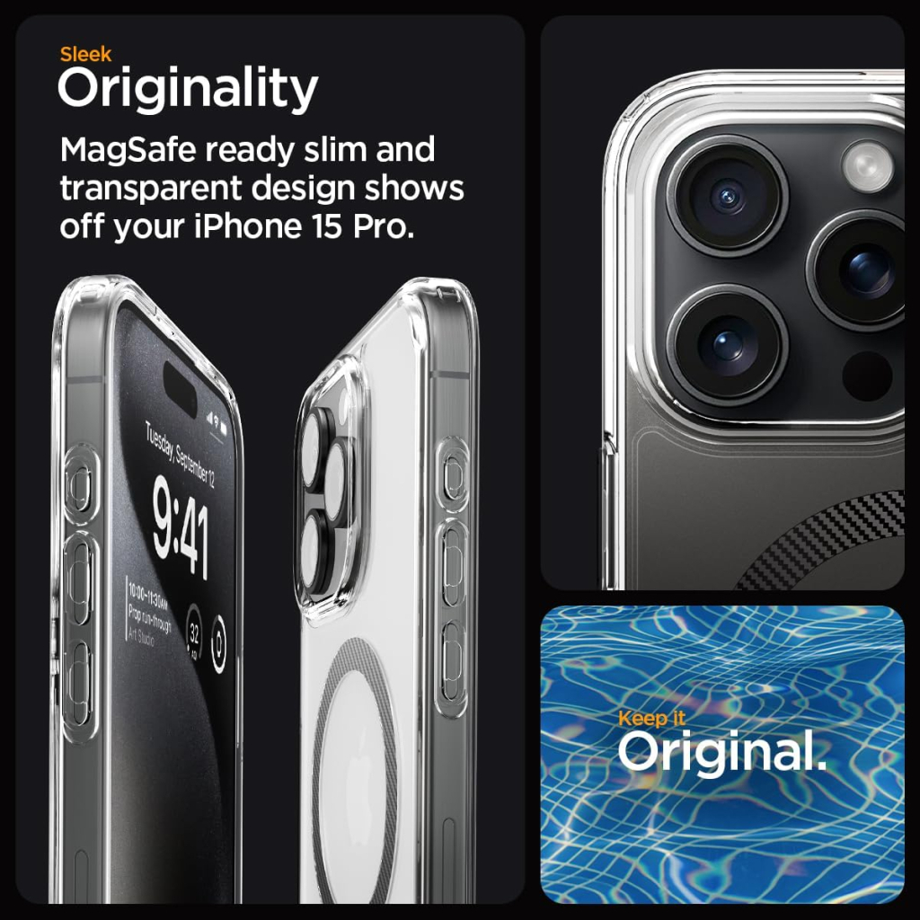 Чохол до мобільного телефона Spigen Apple iPhone 15 Pro Ultra Hybrid MagFit Carbon Fiber (ACS06717) - зображення 5