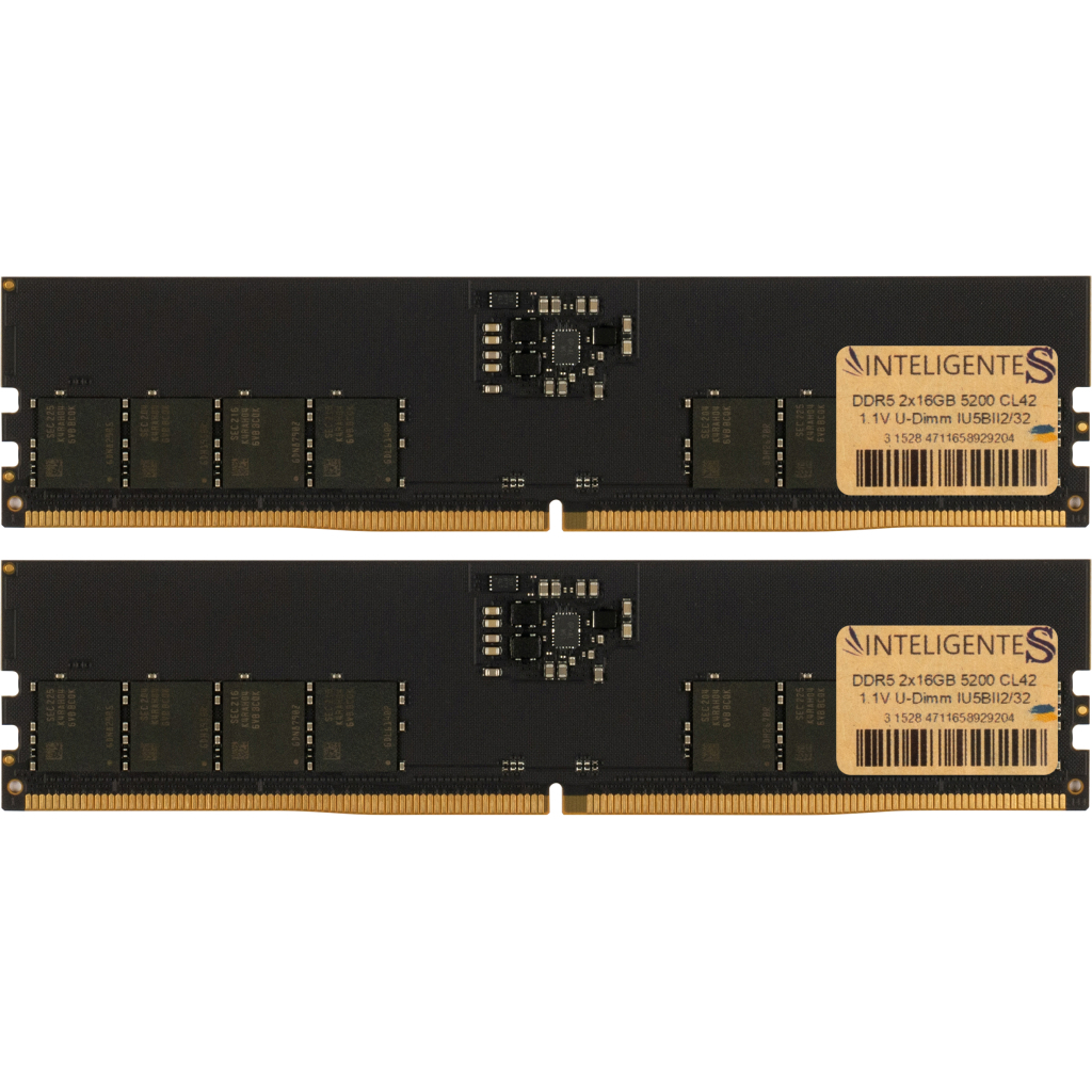 Модуль пам'яті для комп'ютера DDR5 32GB (2x16GB) 5200 MHz INTELIGENTES (IU5BII2/32) - зображення 1