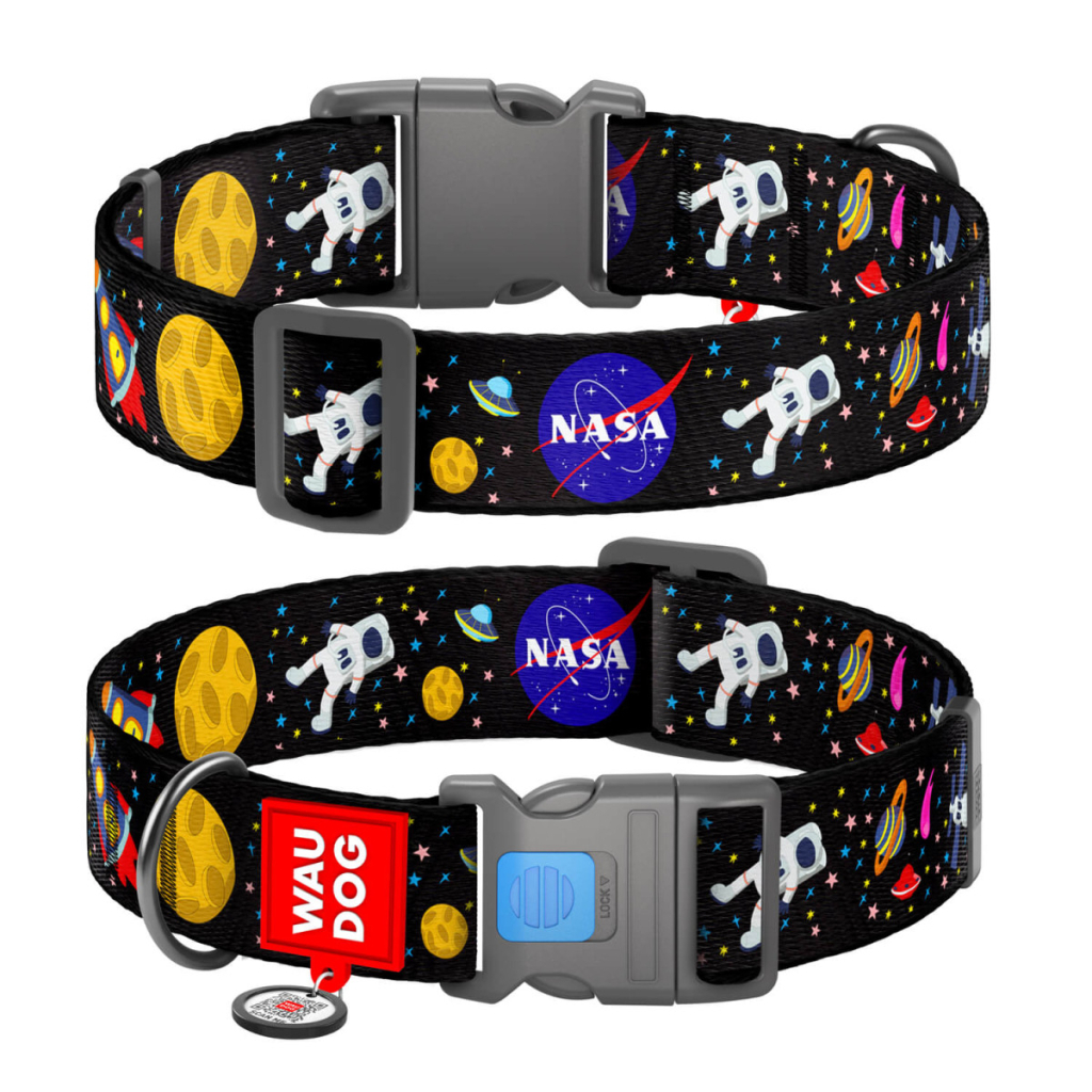 Нашийник для тварин WAUDOG Nylon з QR паспортом NASA пластиковий фастекс S (4738) - зображення 5