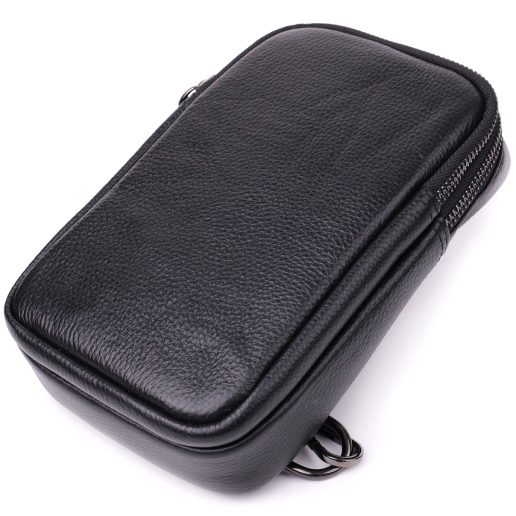 Сумка Vintage Слінг для чоловіків з натуральної шкіри Чорна (sale_15105) - зображення 5