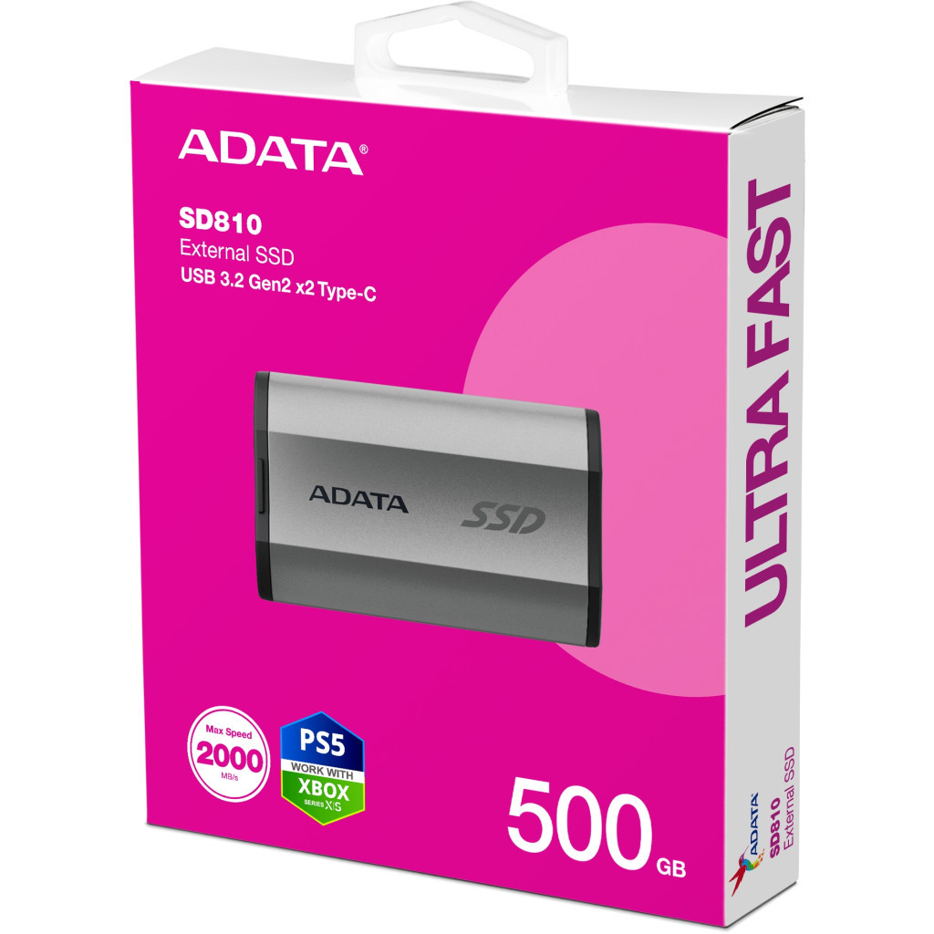 Накопичувач SSD USB 3.2 500GB ADATA (SD810-500G-CSG) - изображение 6