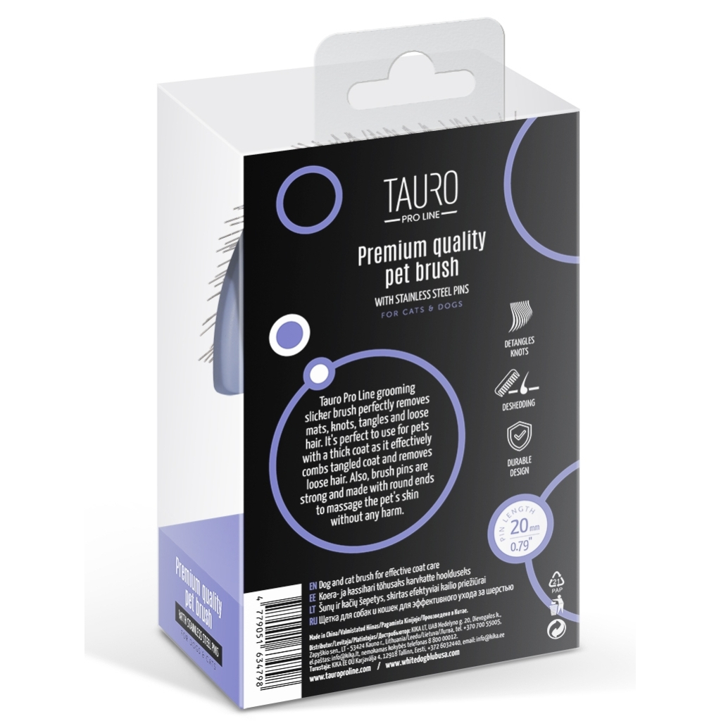 Гребінець для тварин Tauro Pro Line teeth 20 мм фіолетовий (TPLY63479) - изображение 5