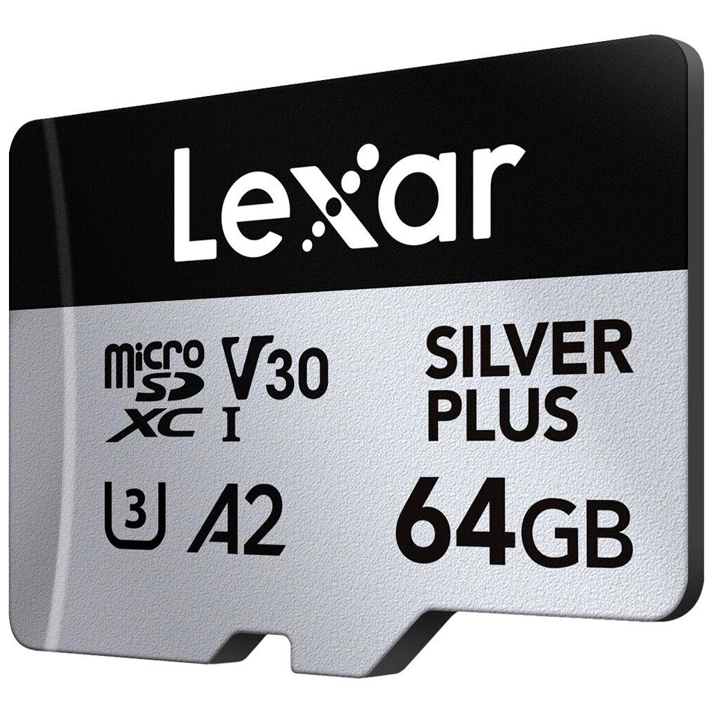 Карта пам'яті Lexar 64GB microSDXC class 10 UHS-I U3 V30 A2 Professional Silver (LMSSIPL064G-BNANG) - изображение 2
