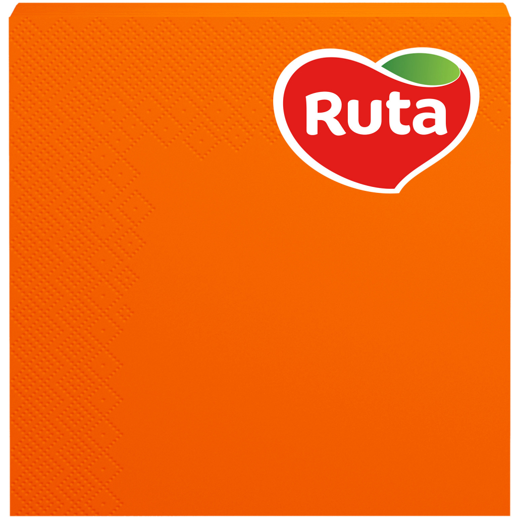 Серветки столові Ruta Колор 3 шари 33х33 см Помаранчеві 20 шт. (4820023742642) - изображение 1