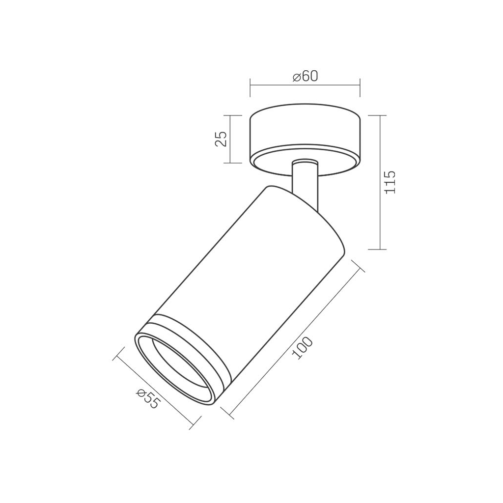Світильник точковий Videx під лампу GU10 SPF05B накладний поворотний біли (VL-SPF05B-W) - изображение 2