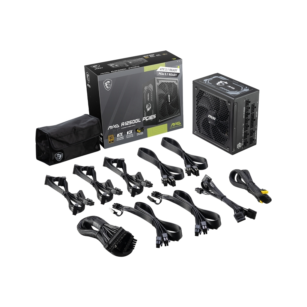 Блок живлення MSI 1250W (MAG A1250GL PCIE5) - зображення 5