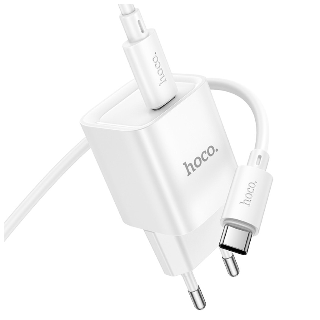 Зарядний пристрій HOCO C146A Charm USB-C PD20W + cable USB-C to USB-C White (6942007630269) - зображення 5