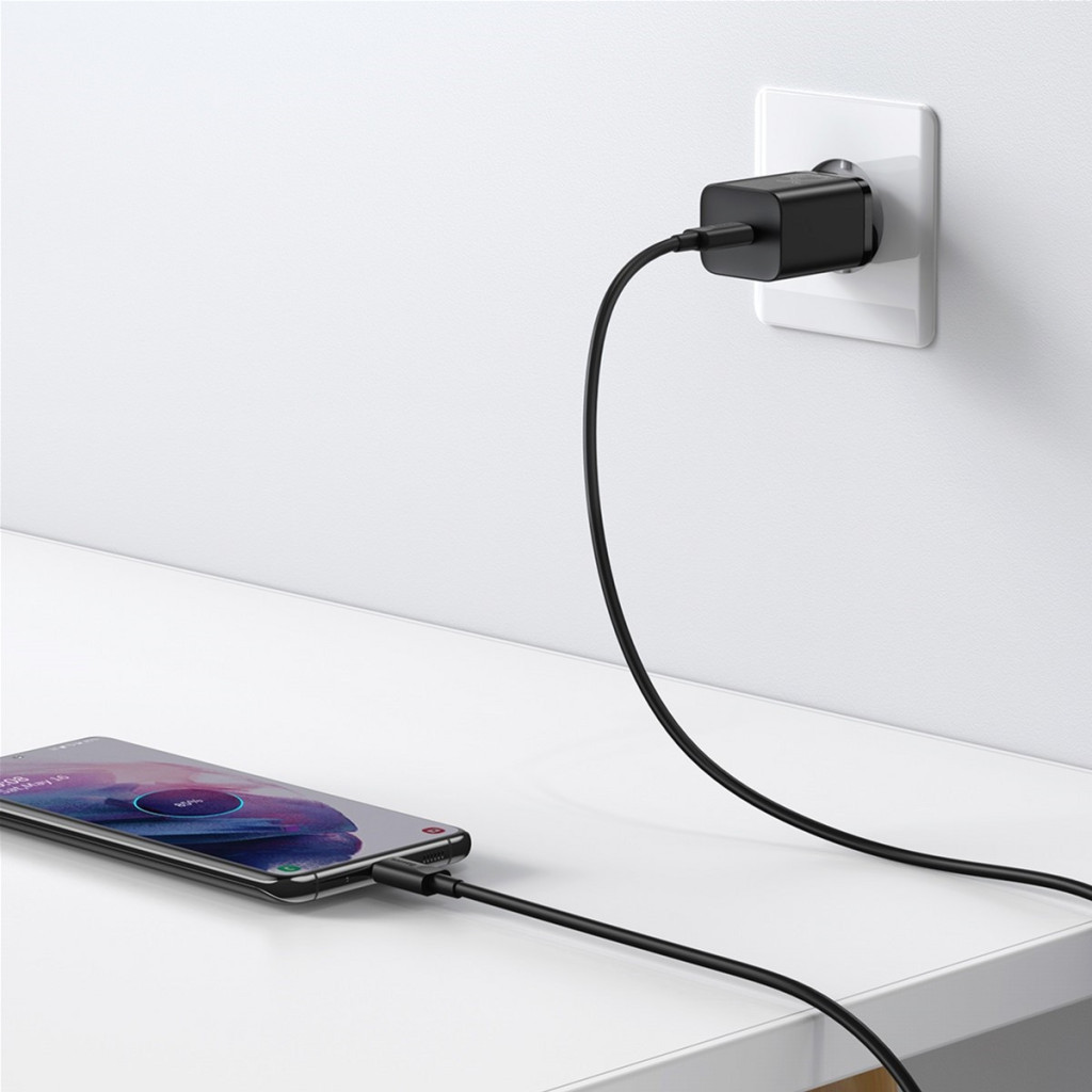 Зарядний пристрій Baseus 1xUSB 25W (USB-C) + Cable Type-C black (TZCCSUP-L01) - зображення 10