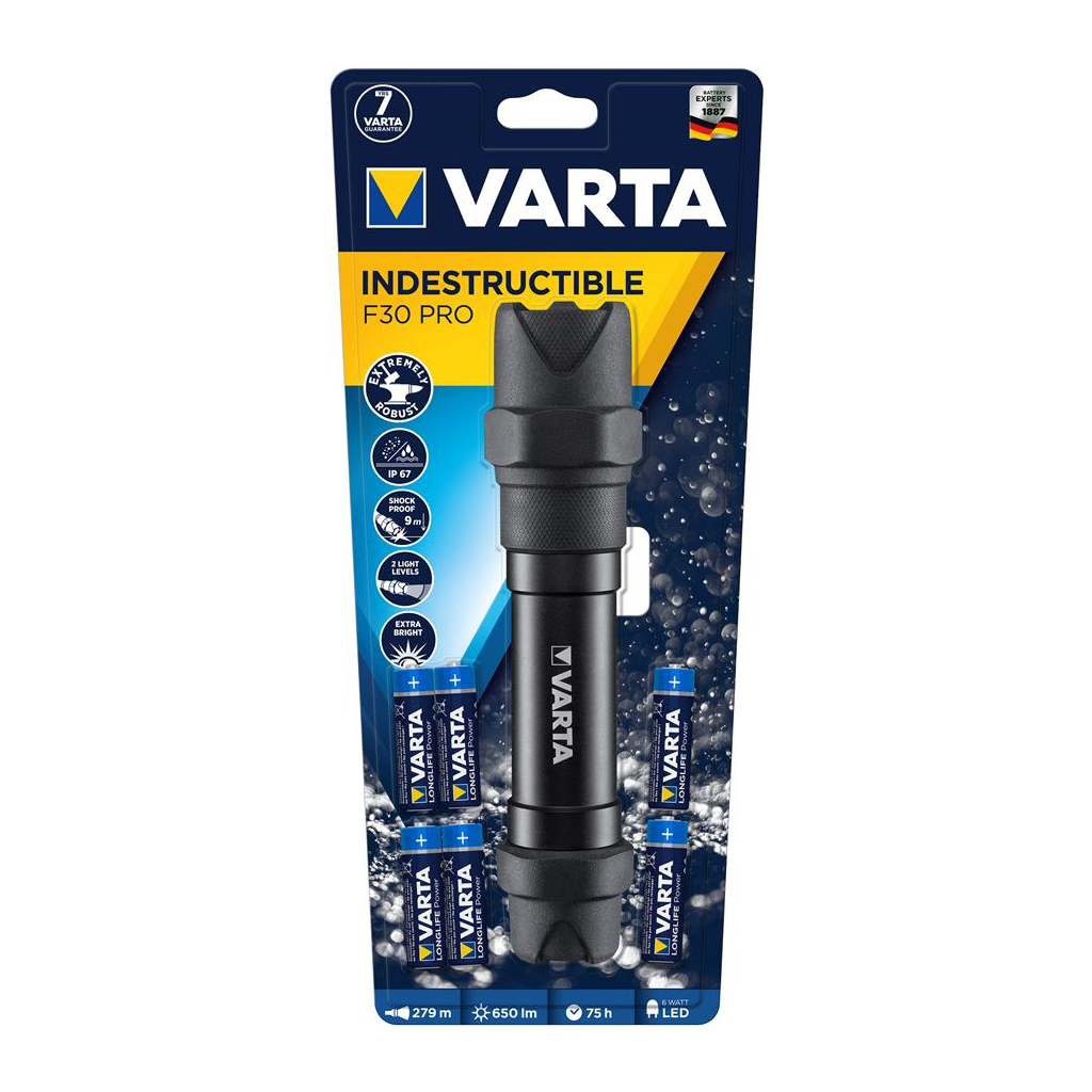 Ліхтар Varta Indestructible F30 Pro LED 6хАА (18714101421) - зображення 4