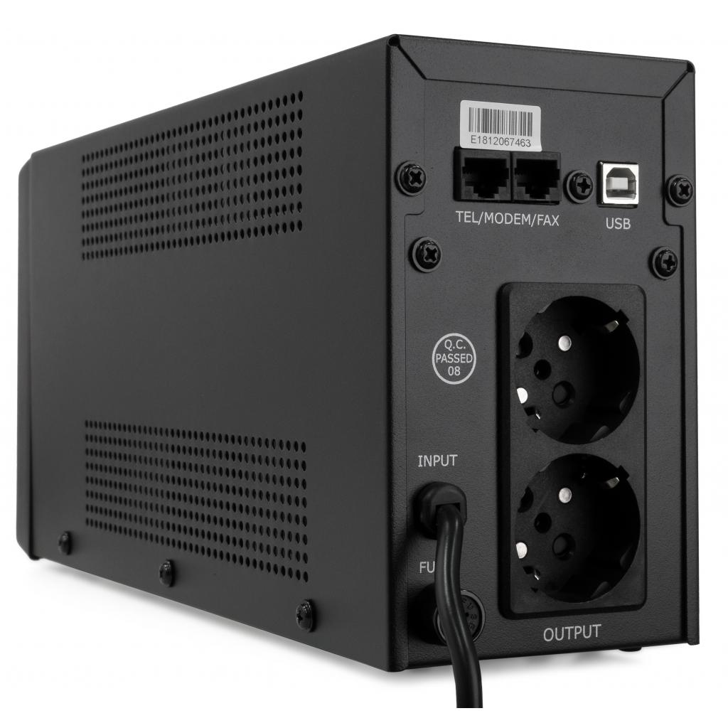 Пристрій безперебійного живлення Vinga LCD 600VA metal case with USB (VPC-600MU) - зображення 5