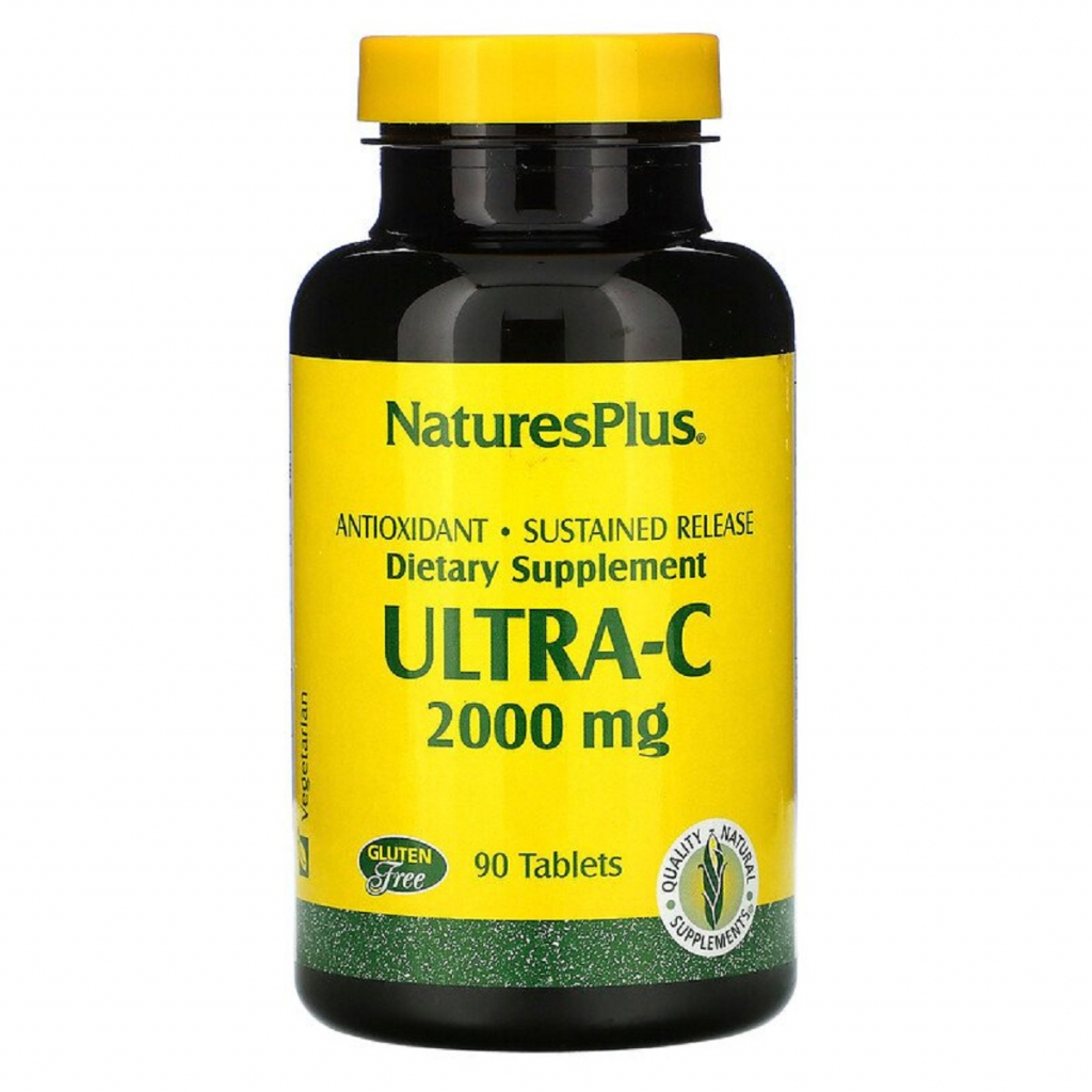 Вітамін Natures Plus Вітамін С, Ultra-C, 2000мг, Nature's Plus, 90 таблеток (NAP-02221) - зображення 1