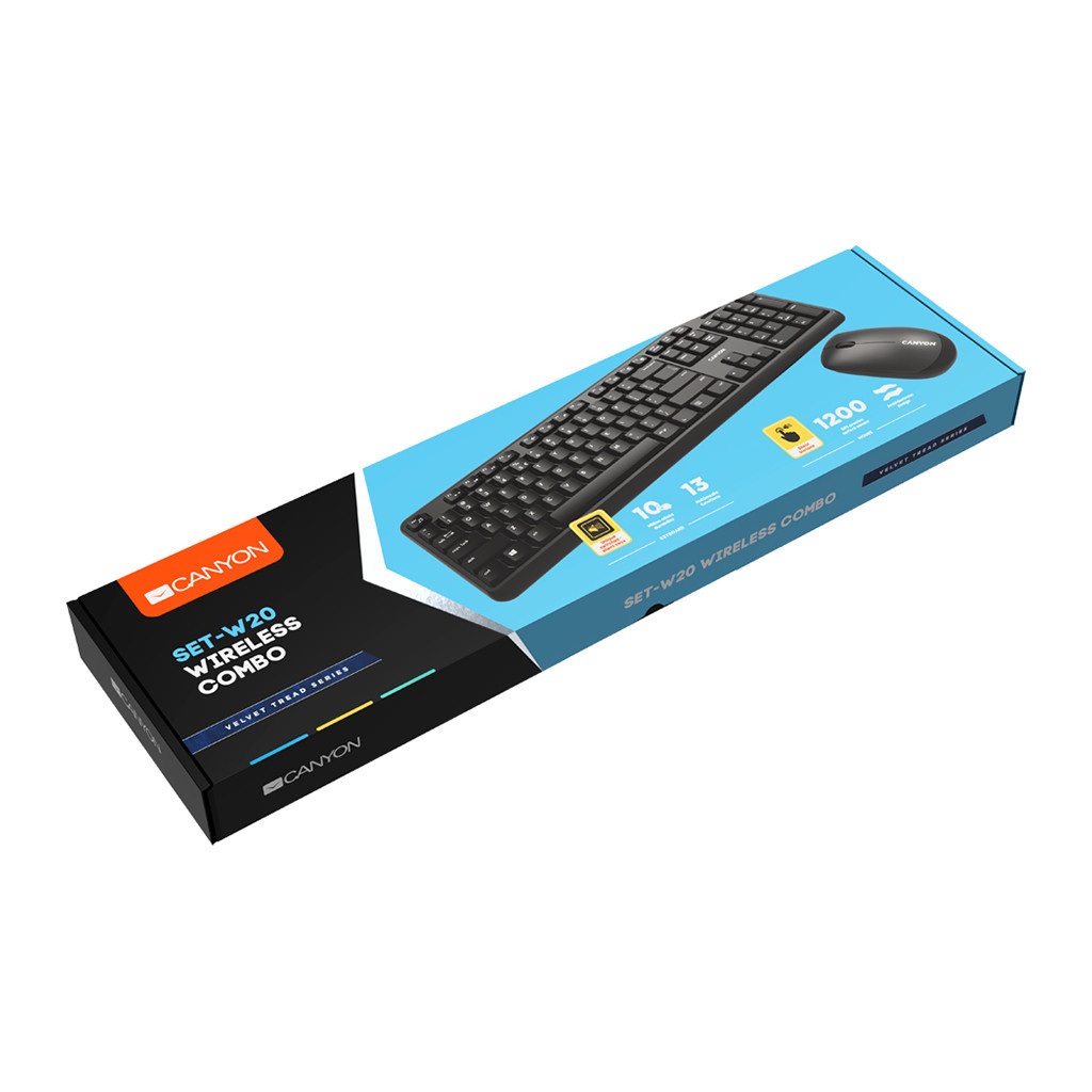 Комплект Canyon SET-W20 Velvet Wireless Silent UA Black (CNS-HSETW02) - зображення 4