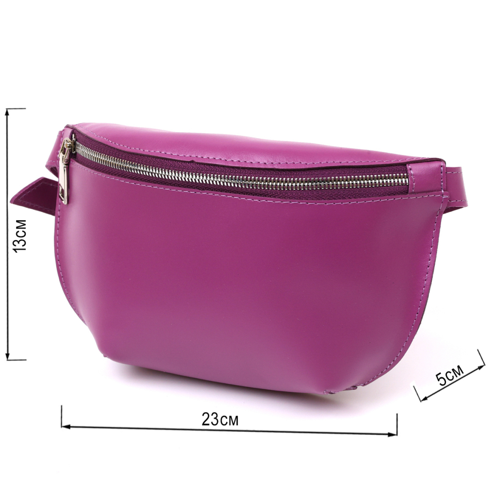 Сумка Shvigel Бананка з натуральної шкіри Фіолетова (16386) - зображення 3