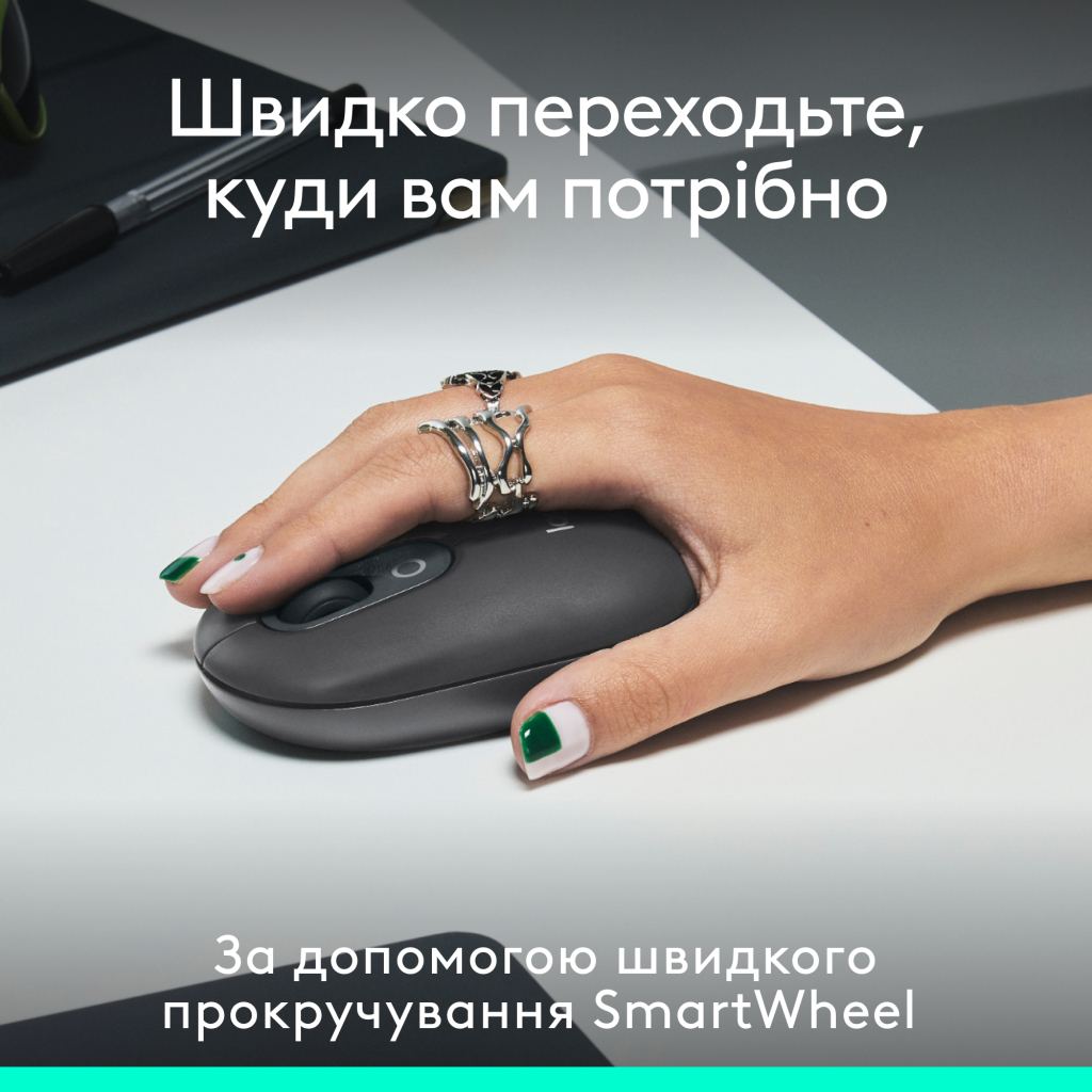 Мишка Logitech POP Mouse With Emoji Bluetooth Graphite (910-007412) - зображення 3