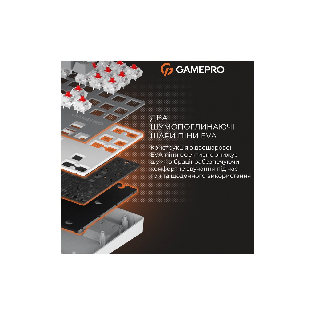 Клавіатура GamePro Genesis Metallic MK110G Outemu Red Switch USB UA Gray (MK110G) - зображення 10