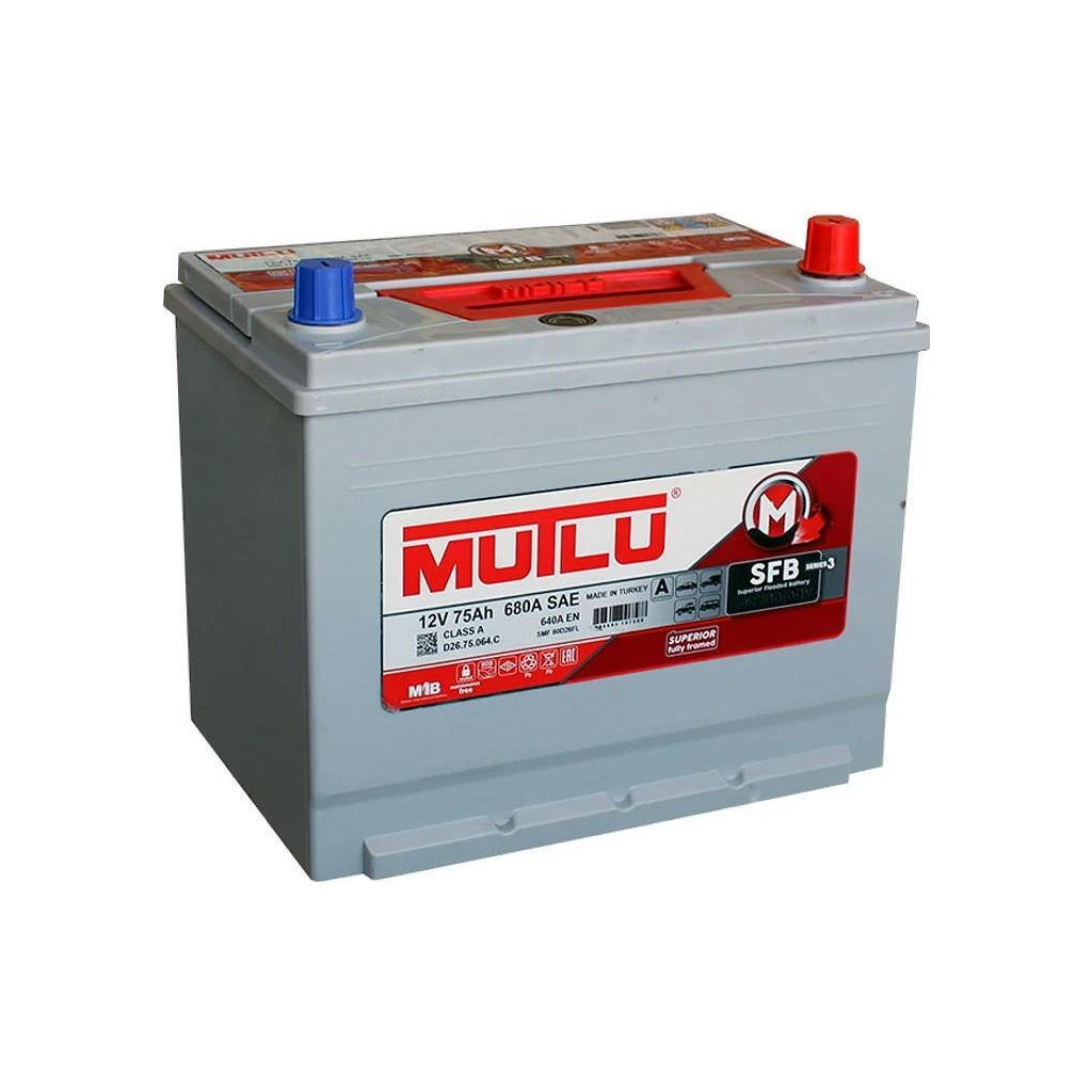 Акумулятор автомобільний MUTLU 6СТ-75 (0) Asia SFB D26.75.064.C - зображення 2
